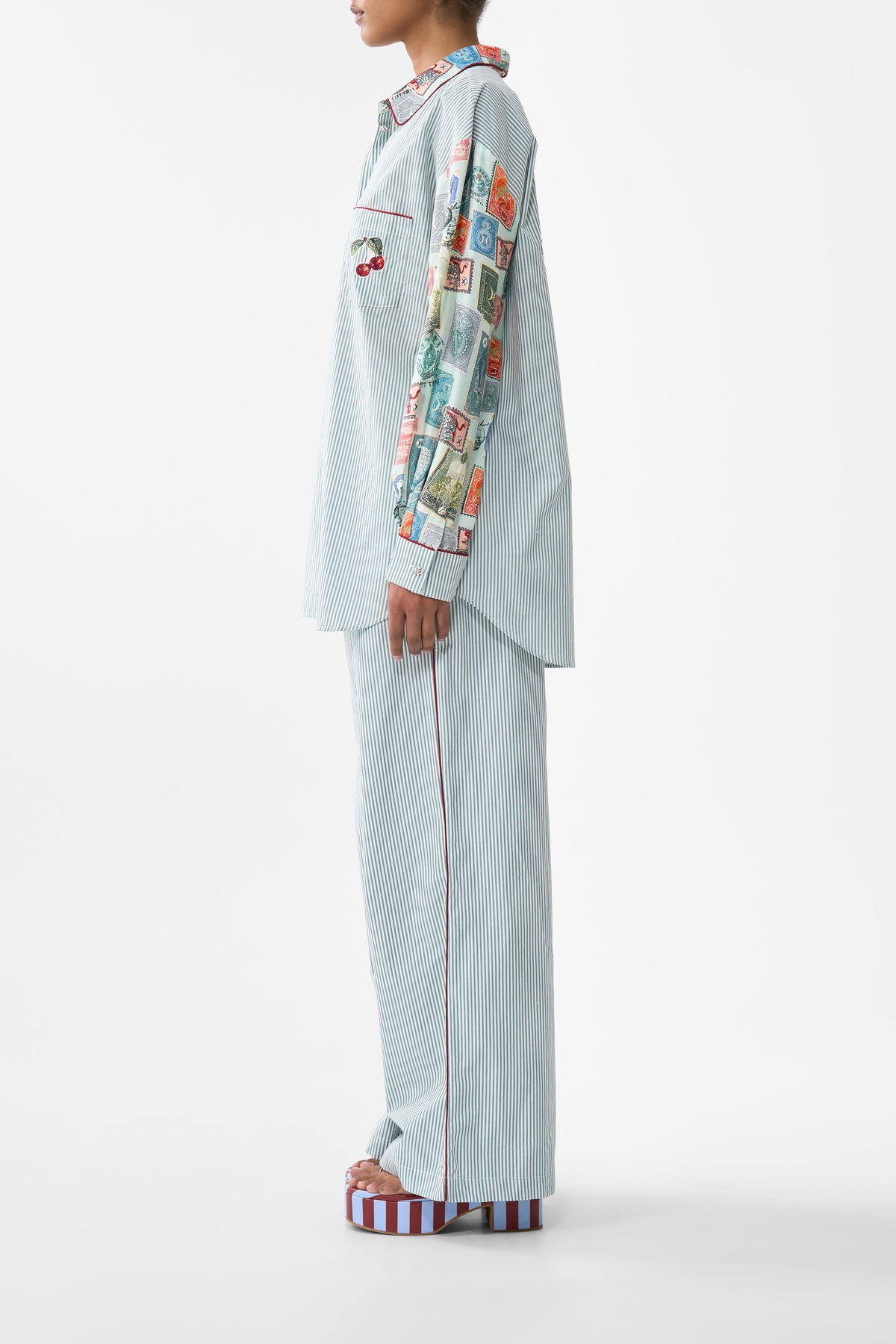 The CAMILLA long sleeve oversized shirt with pocket from our print with love from Türkiye