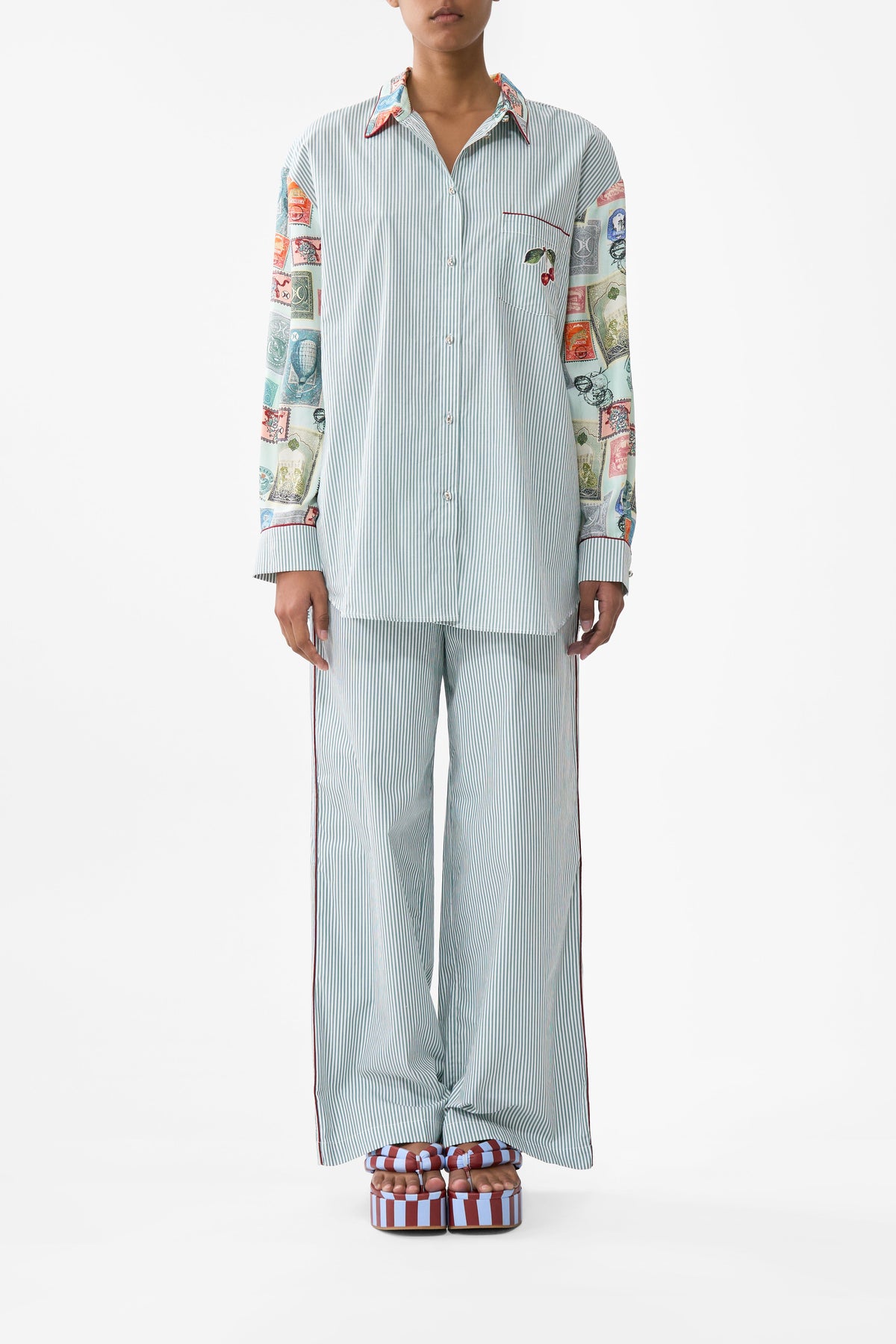 The CAMILLA long sleeve oversized shirt with pocket from our print with love from Türkiye