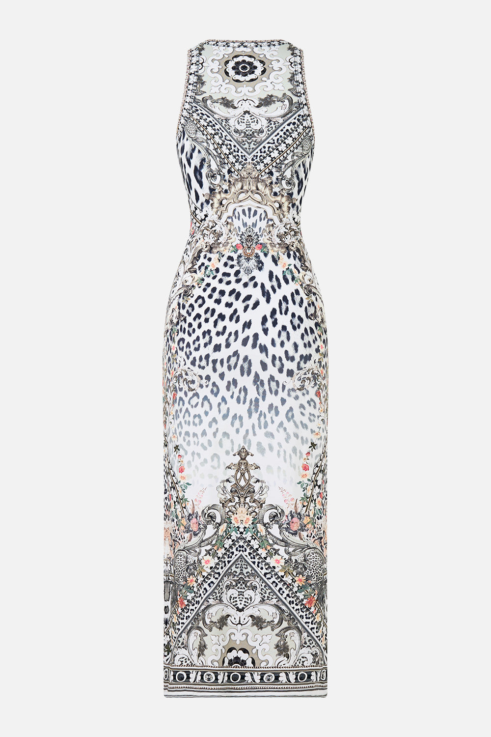 The CAMILLA Jersey Tank Dress in our Marble Heaven print.