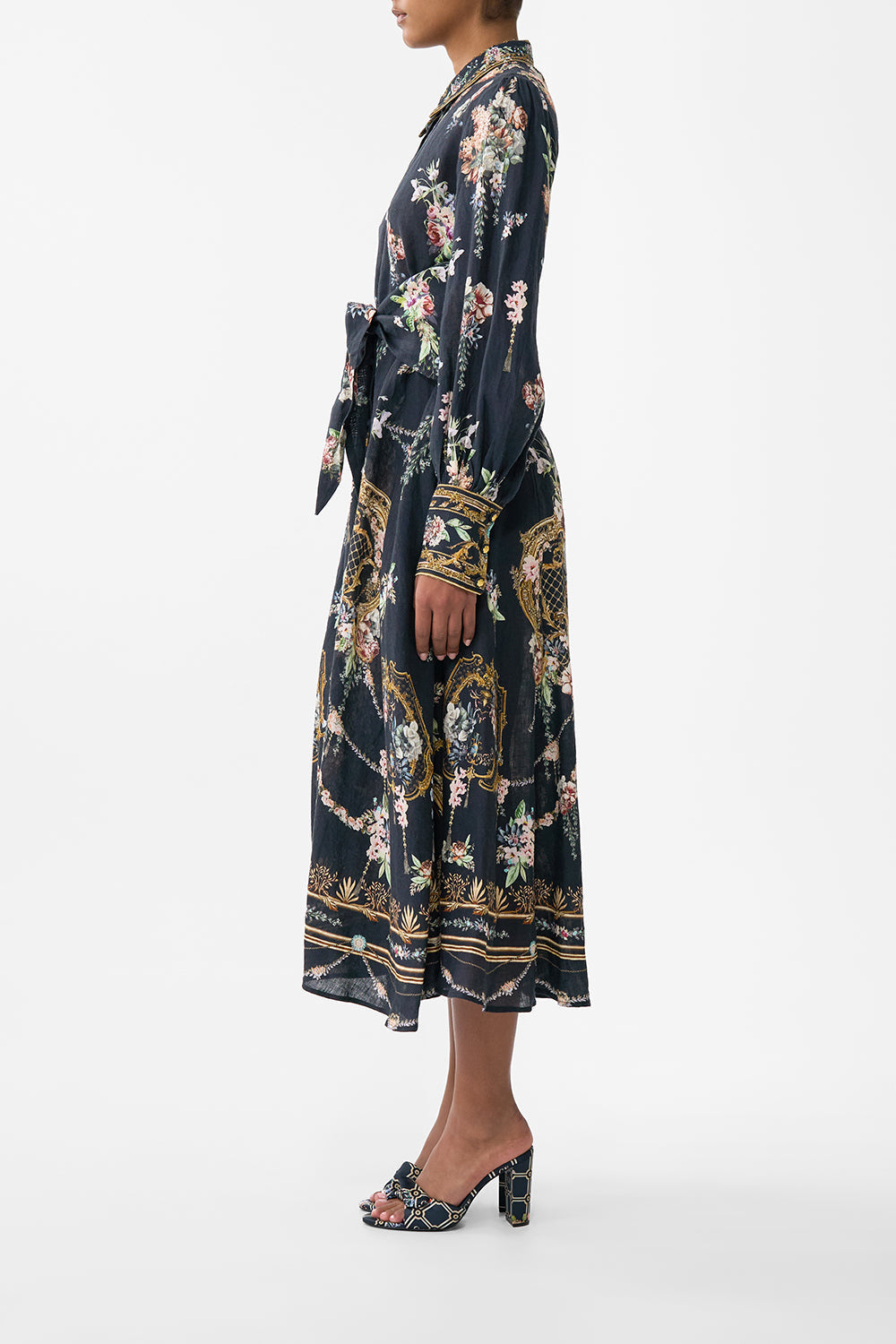 The CAMILLA WAIST TIE SHIRT DRESS NOBLE ENDEAVOURS in our  print.