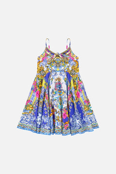 KIDS STRAPPY MINI DRESS WITH TIE FRONT ESPAÑA NIRVANA