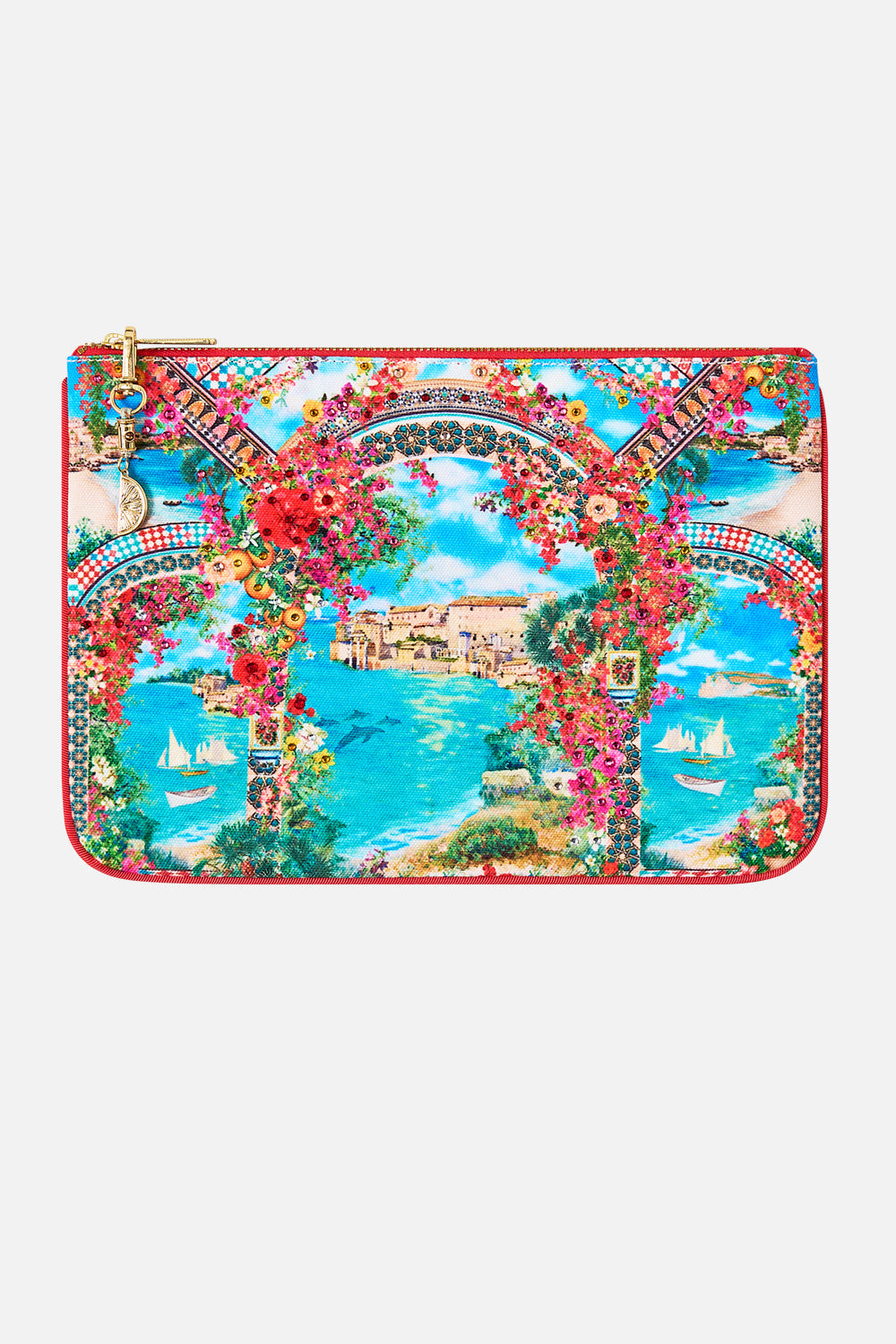 The CAMILLA SMALL CANVAS CLUTCH MEET ME IN MALLORCA in our MEET ME IN MALLORCA print.