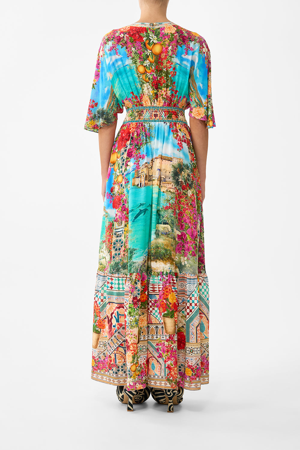 WAISTED DRESS WITH HEM RUFFLE MEET ME IN MALLORCA