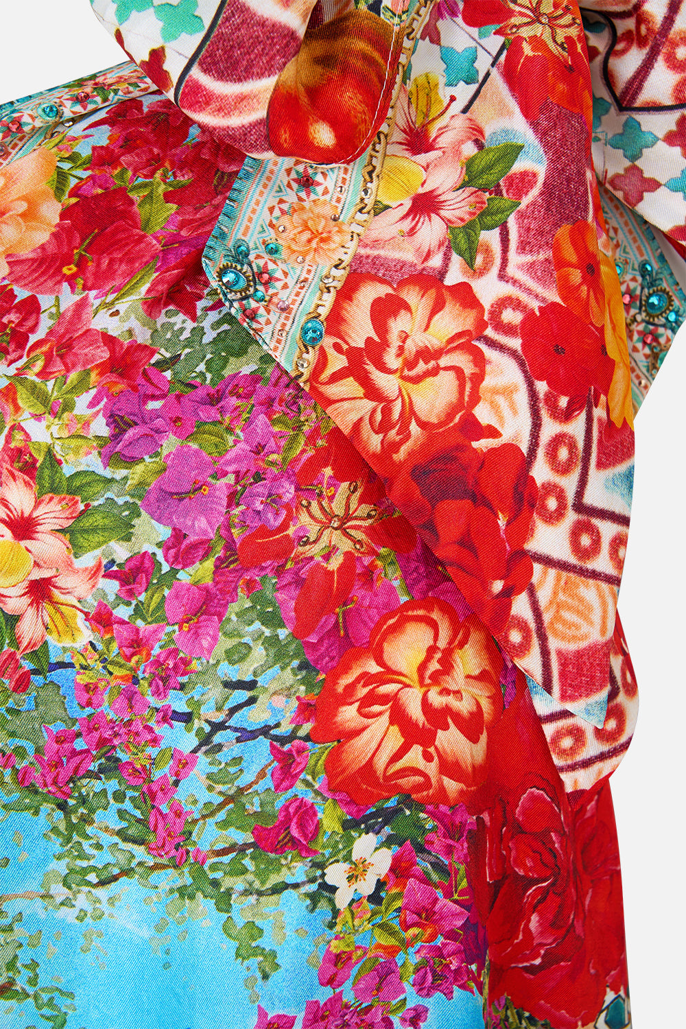 The CAMILLA TIE ONE SHOULDER SHORT DRESS MEET ME IN MALLORCA in our  print.