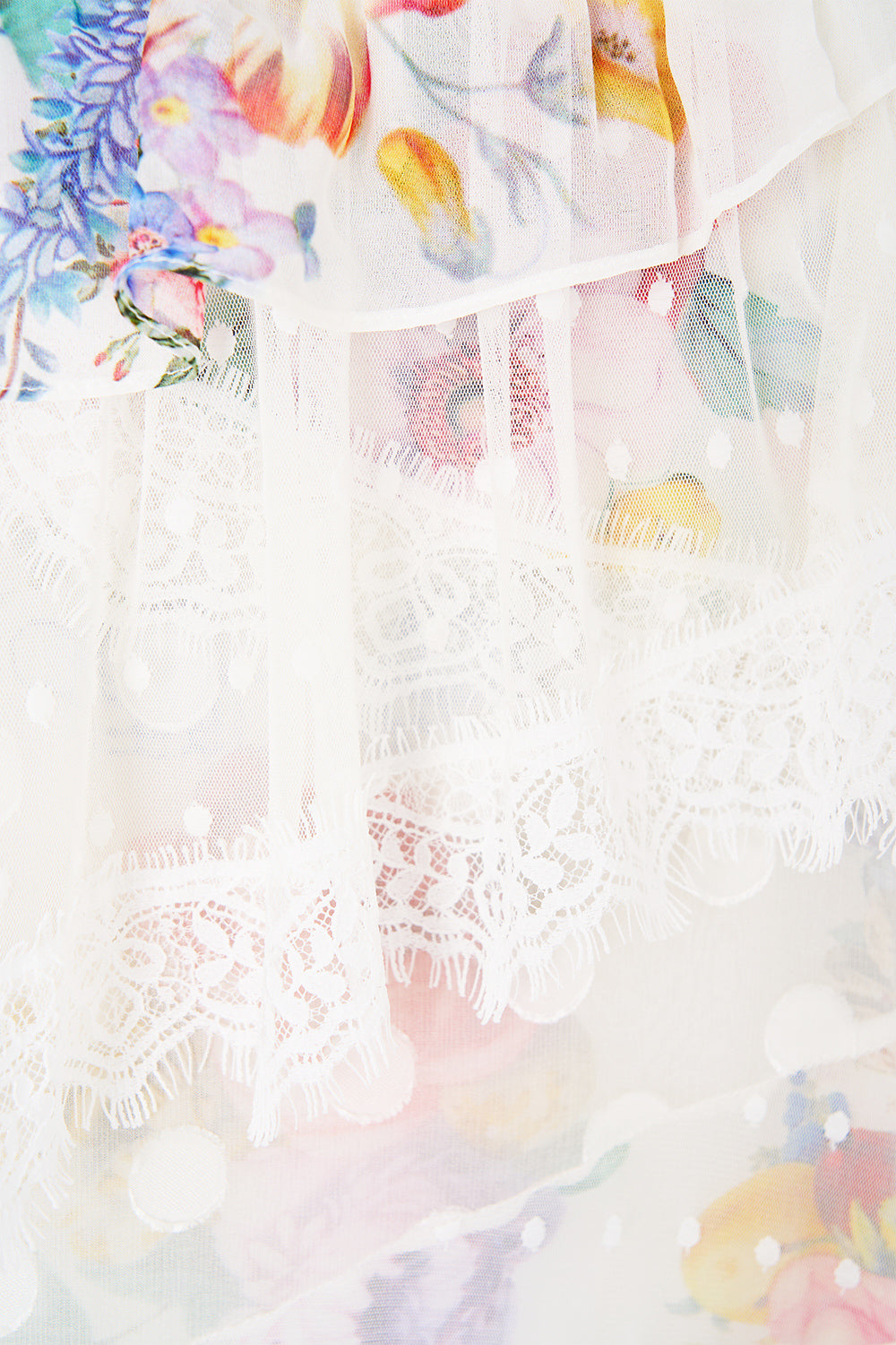 The CAMILLA asymmetric spliced lace dress in our print I Left My Heart in Granada.