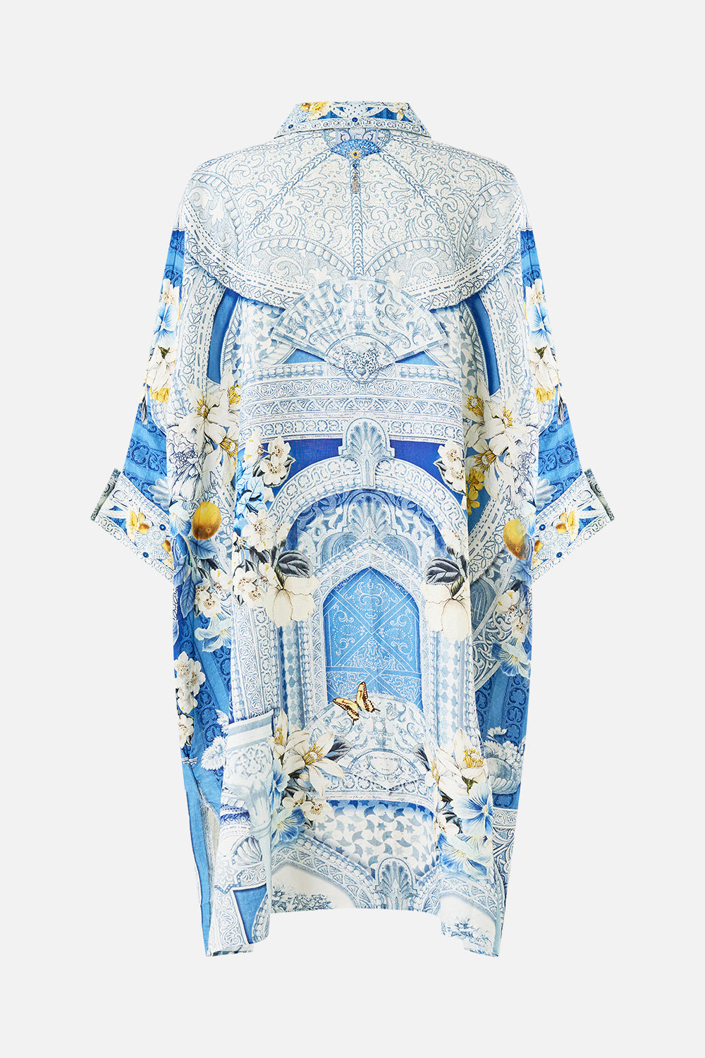The CAMILLA wide body collared kaftan in our print De Nada Granada.