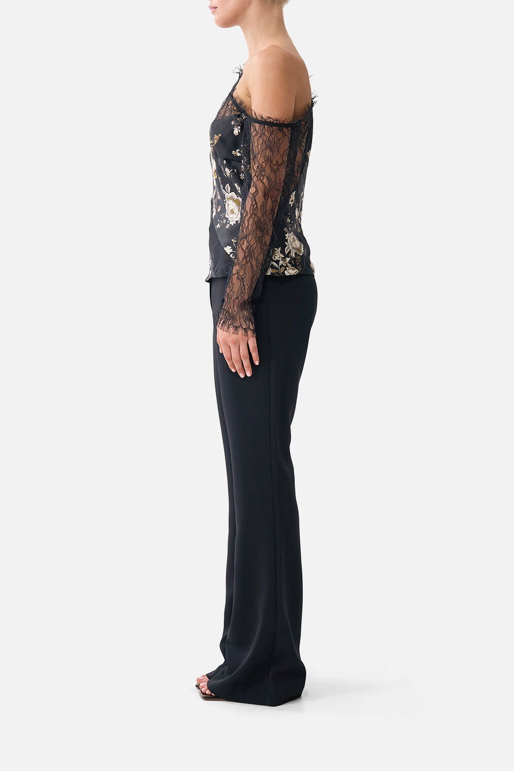 The CAMILLA LACE SPLICE ONE SHOULDER TOP FLAMENCO FOLKLORE in our  print.