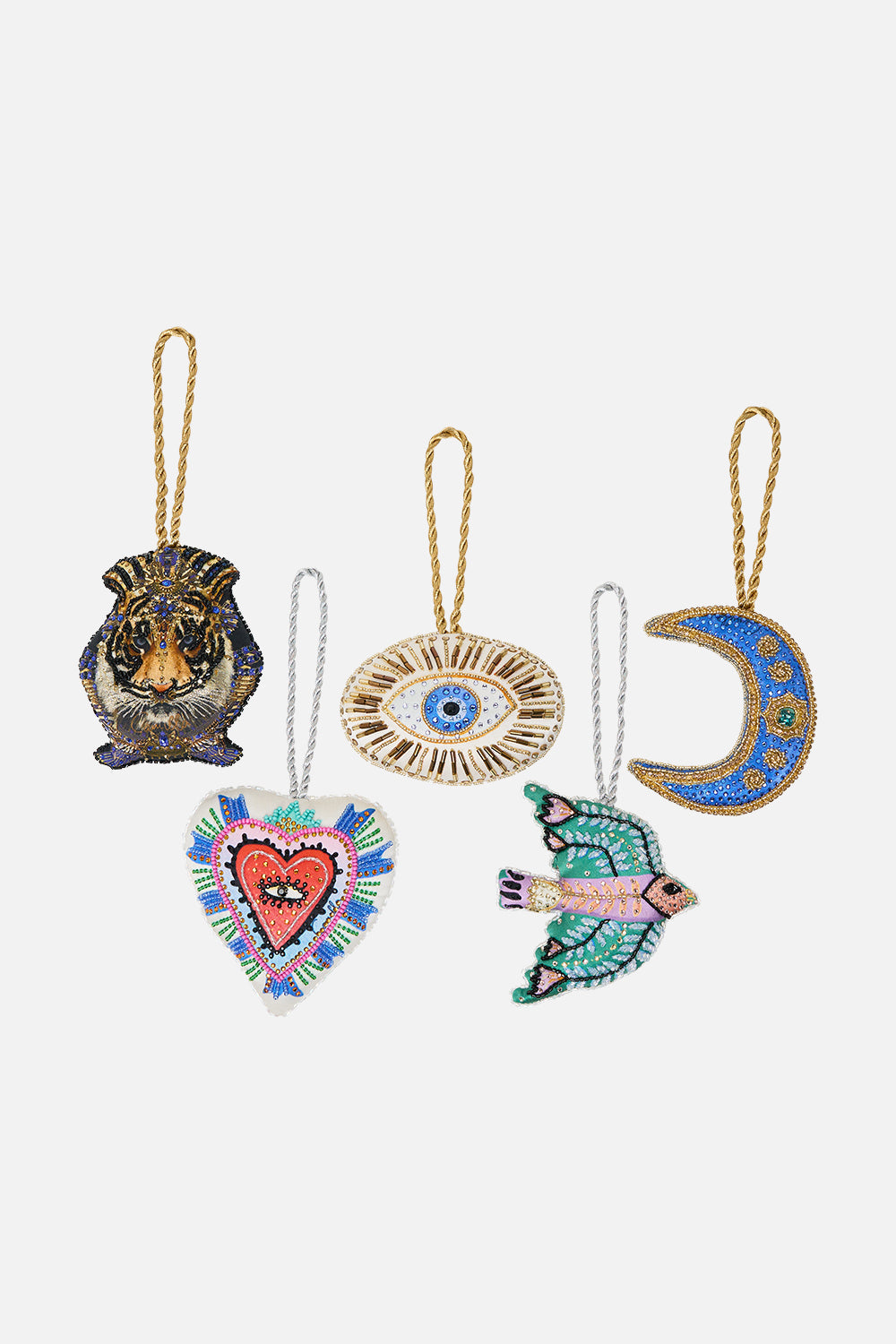 The CAMILLA HEART DECORATIVE ORNAMENT RAINBOW ROADS in our  print.
