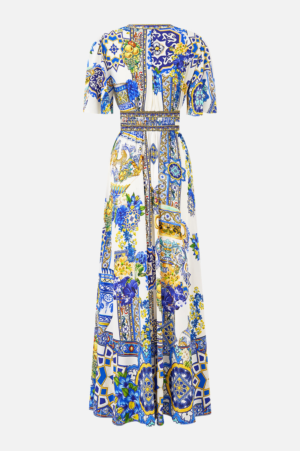 SHAPED WAISTBAND DRESS WITH FLUTTER SLEEVES ESPAÑA NIRVANA