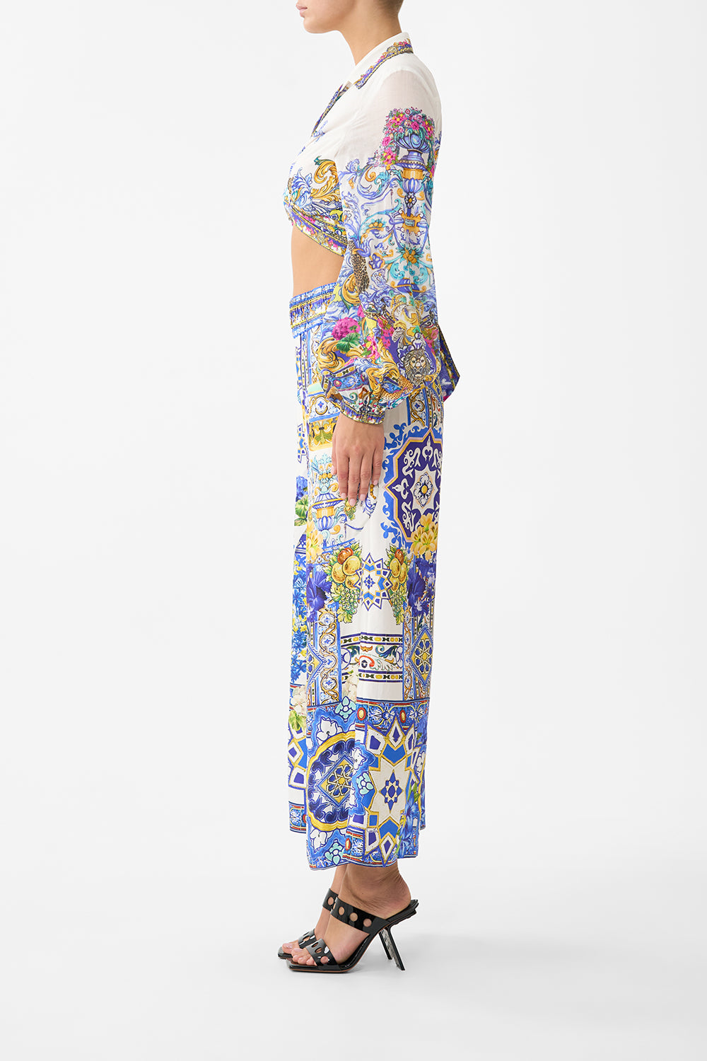 CROPPED WIDE LEG PANEL PANT ESPAÑA NIRVANA