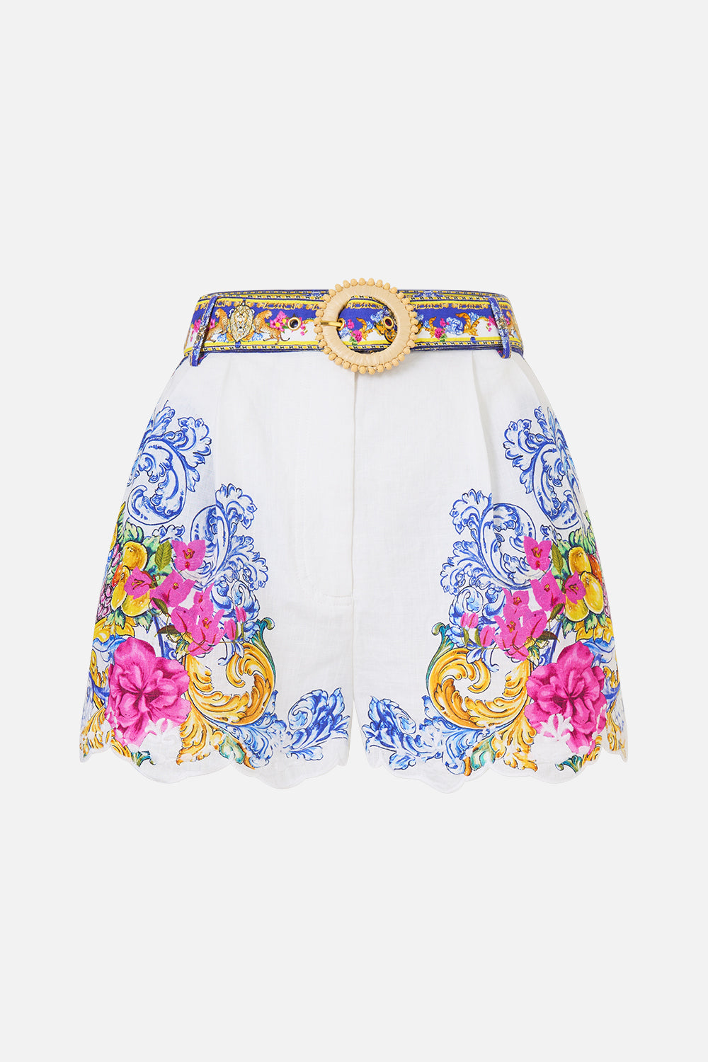The CAMILLA TUCK FRONT SHORT MILLA IN SEVILLA in our  print.