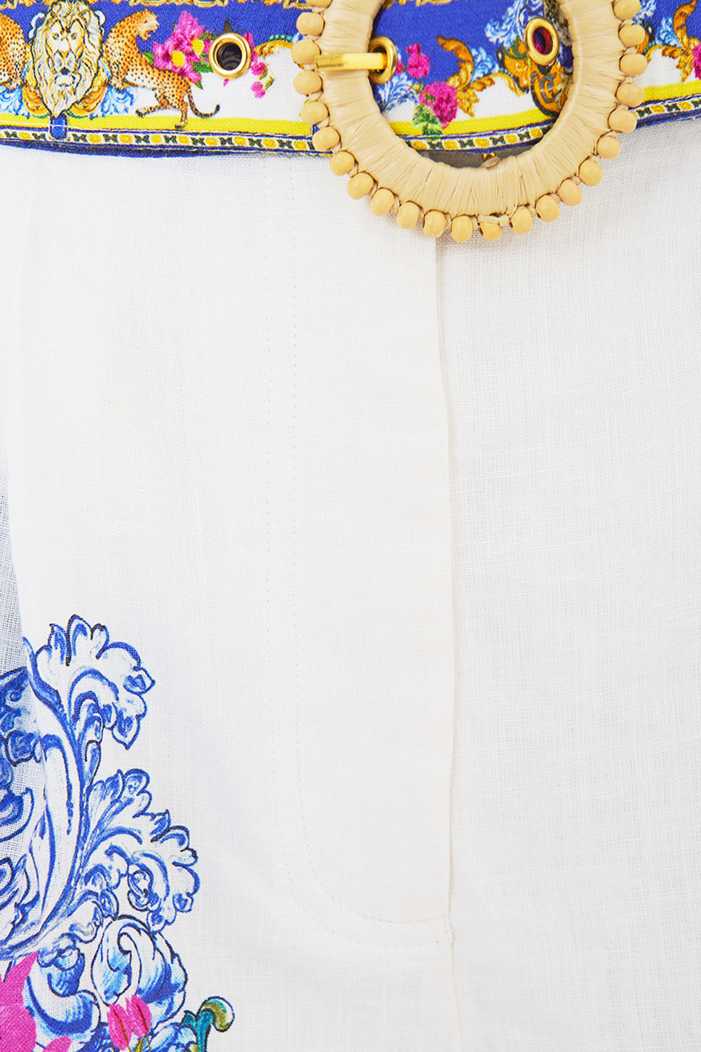 The CAMILLA TUCK FRONT SHORT MILLA IN SEVILLA in our  print.