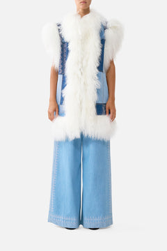 OVERSIZED SHEARLING GILET THE HUM OF THE ALHAMBRA