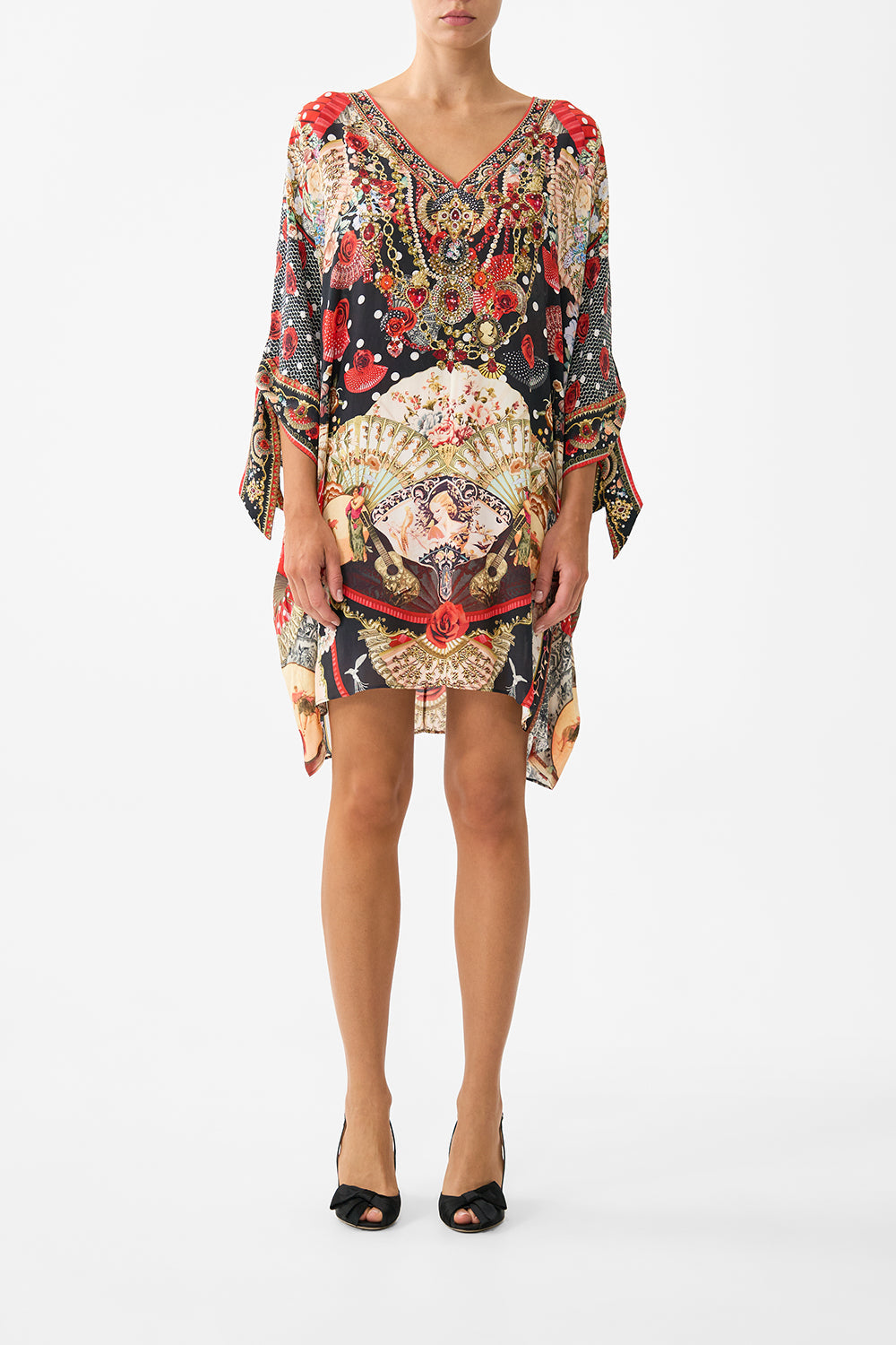 TIE SLEEVE SHORT V NECK KAFTAN DAUGHTERS OF DUENDE