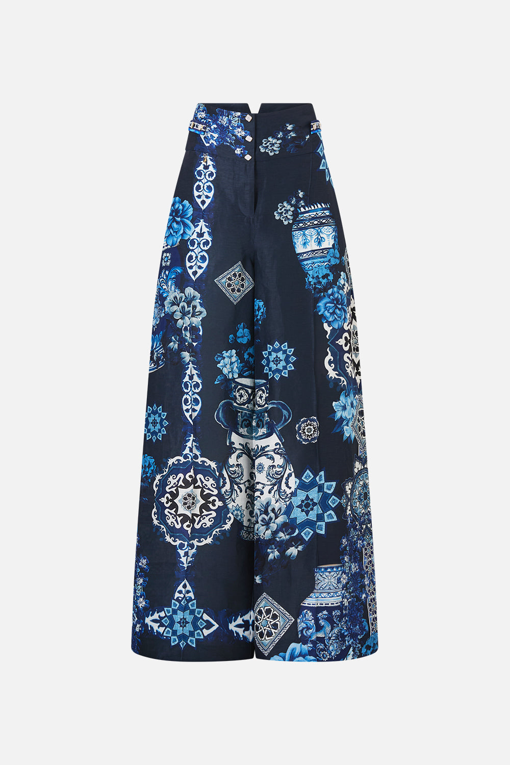 TAILORED PANT WITH WAIST BUTTON DETAIL A TILED WONDERLAND