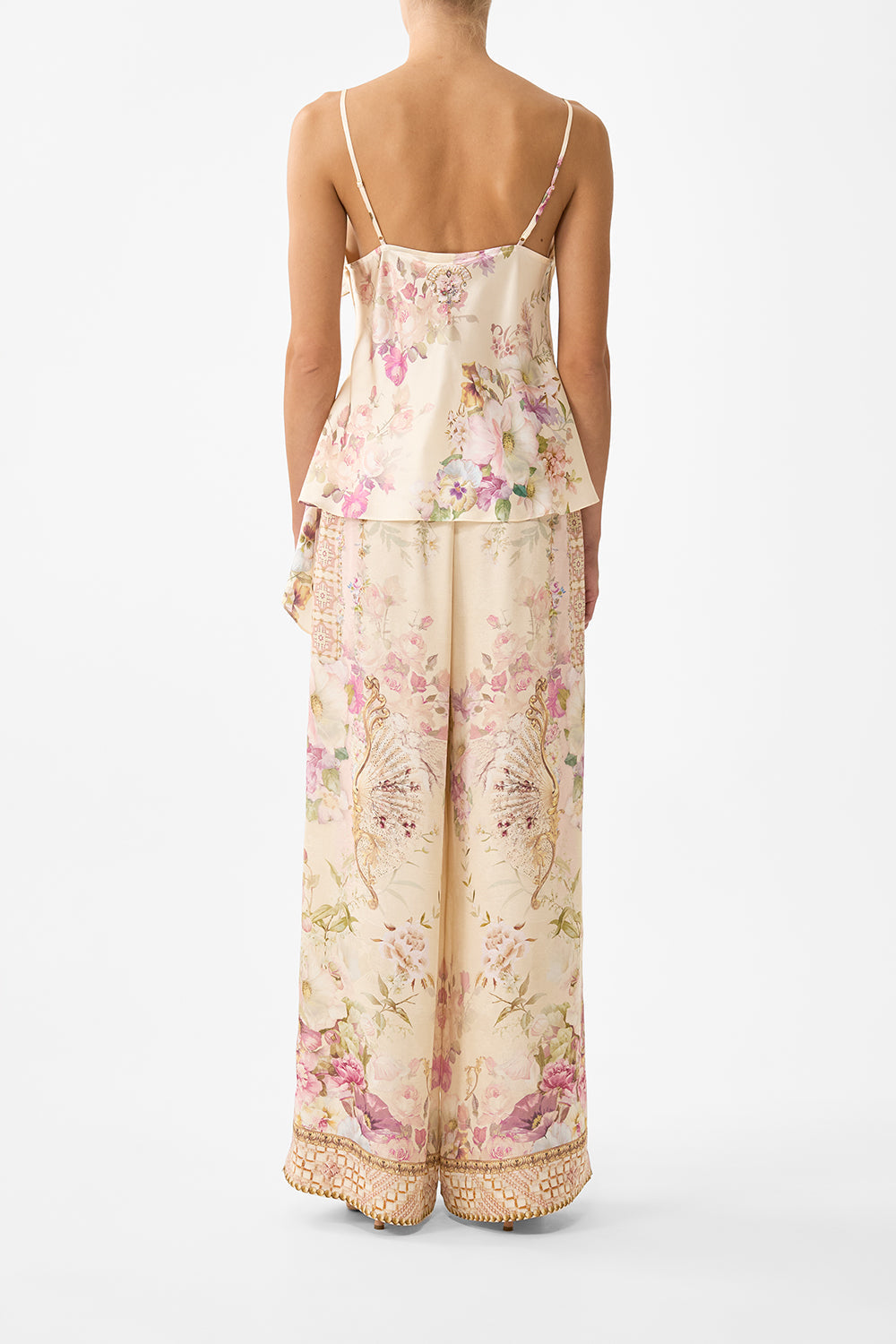 ASYMMETRIC DRAPED TOP ADORNED IN ARANJUEZ