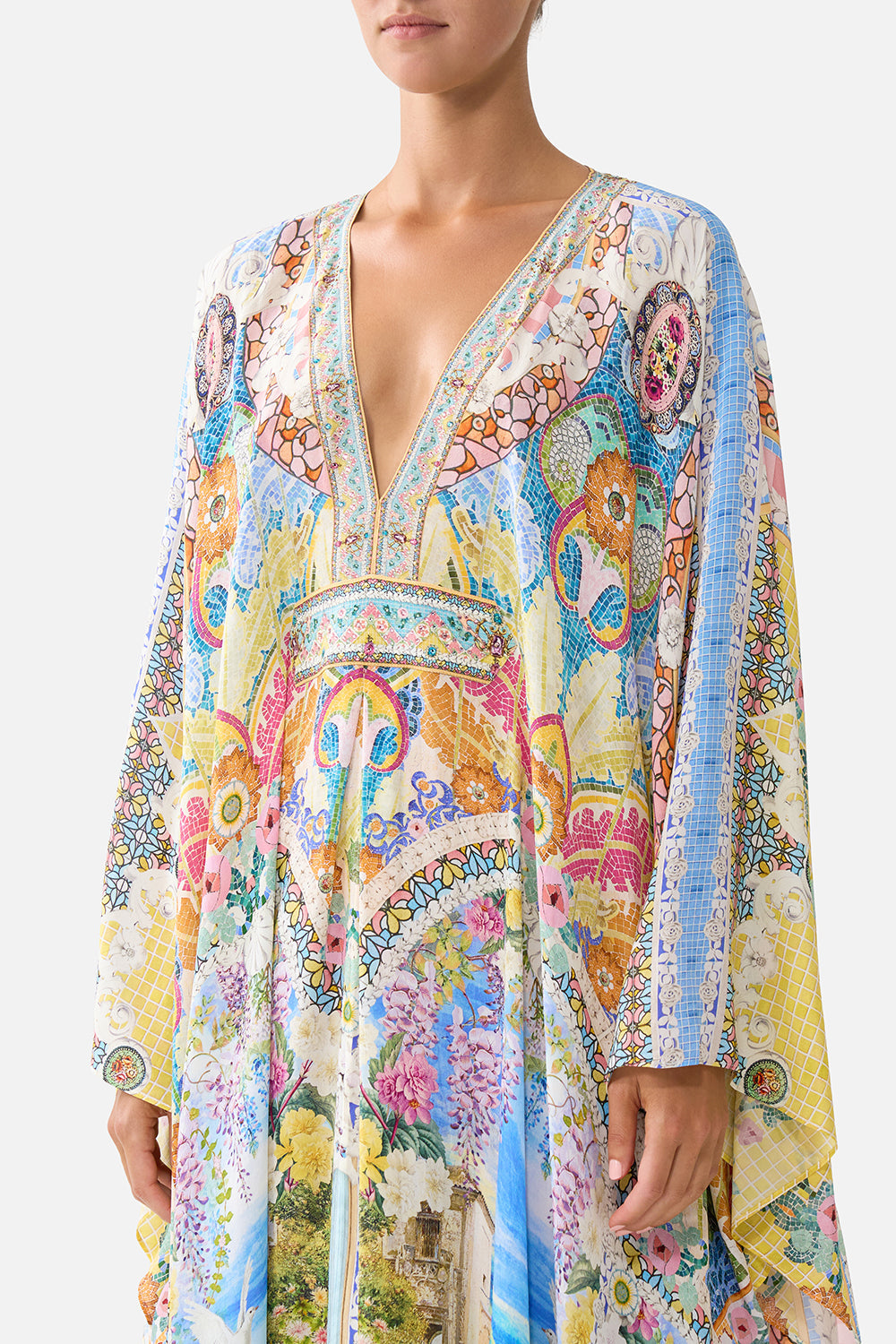 LONG KAFTAN WITH WAIST DETAIL NAVÀS NOUVEAU
