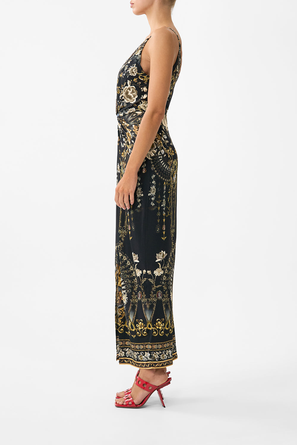 The CAMILLA STRAPPY DRESS WITH TWIST FRONT FLAMENCO FOLKLORE in our  print.