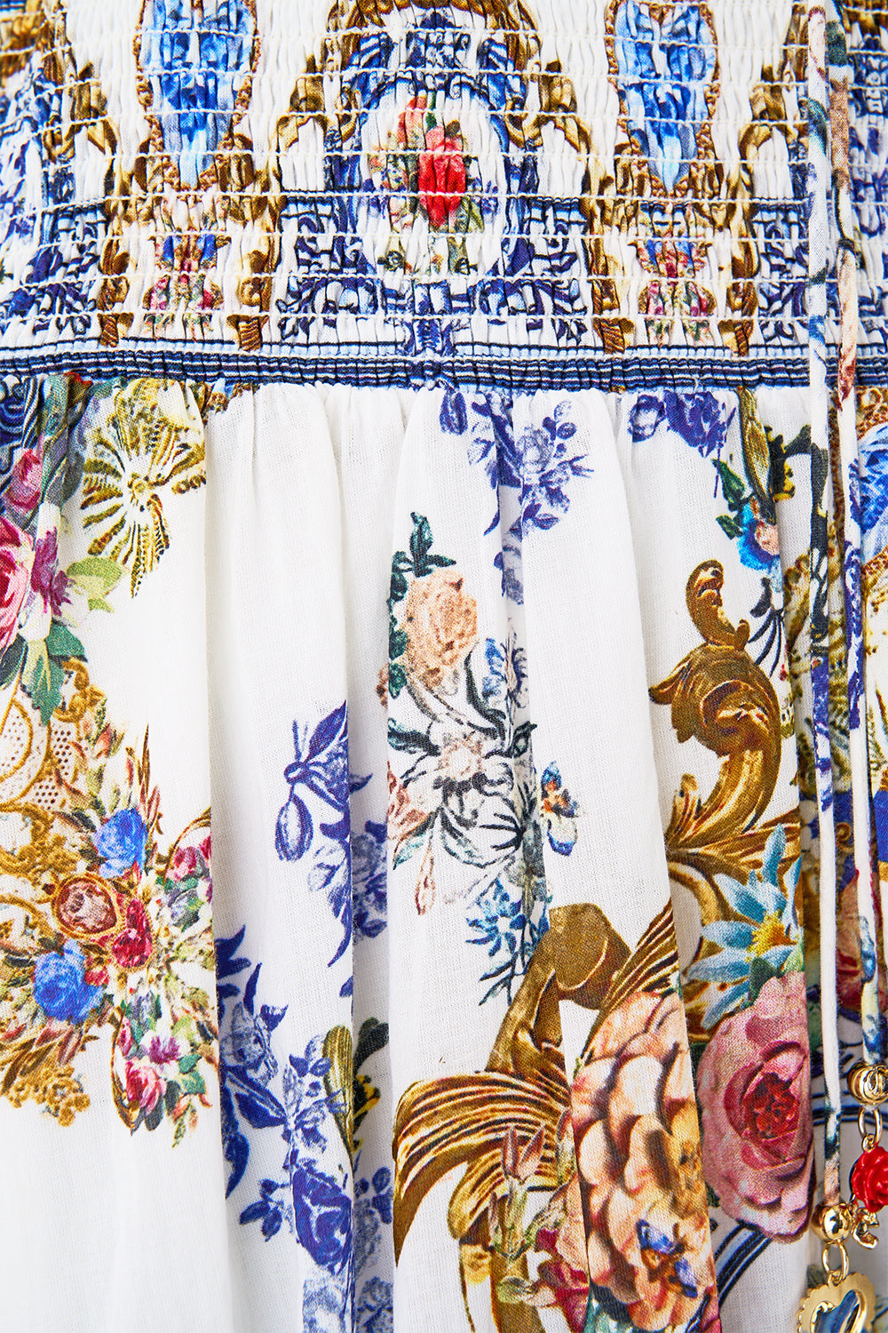 The CAMILLA V NECKLINE HIGH LOW DRESS THE POTTERY PARLOUR in our  print.