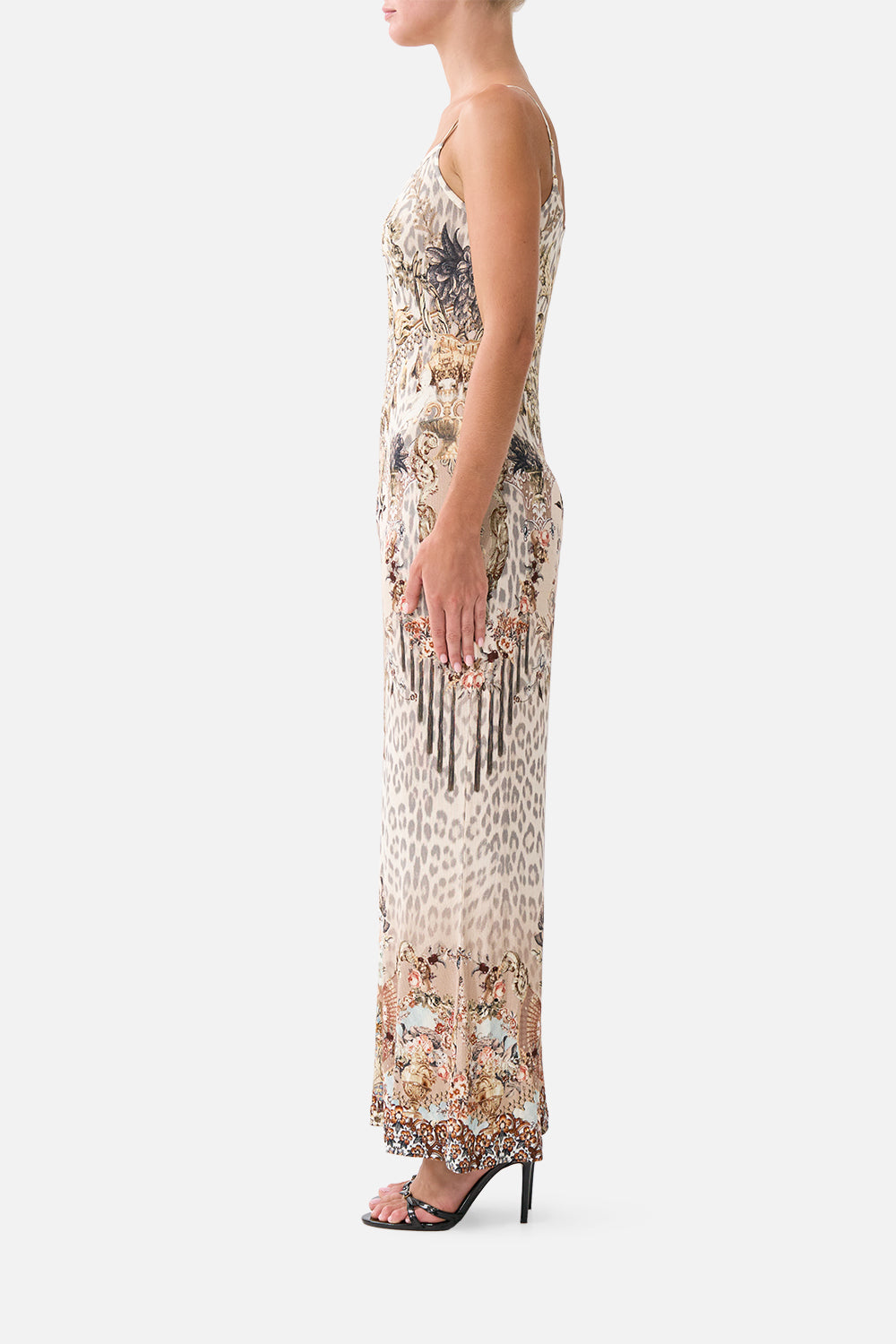 The CAMILLA JERSEY STRAPPY DRESS ARANJUEZ ANIMALIA in our  print.
