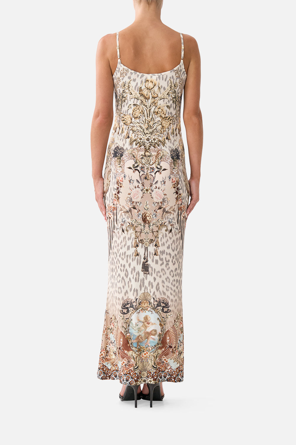 The CAMILLA JERSEY STRAPPY DRESS ARANJUEZ ANIMALIA in our  print.