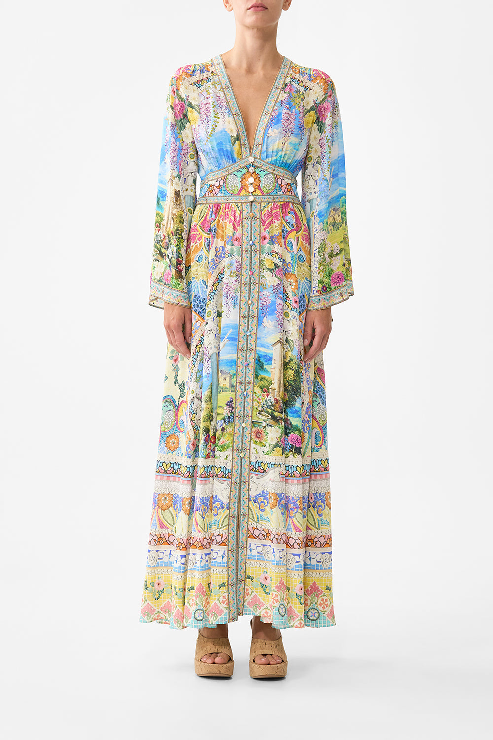 KIMONO SLEEVE DRESS WITH SHIRRING DETAIL NAVÀS NOUVEAU