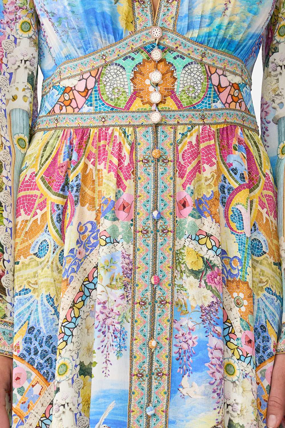 KIMONO SLEEVE DRESS WITH SHIRRING DETAIL NAVÀS NOUVEAU