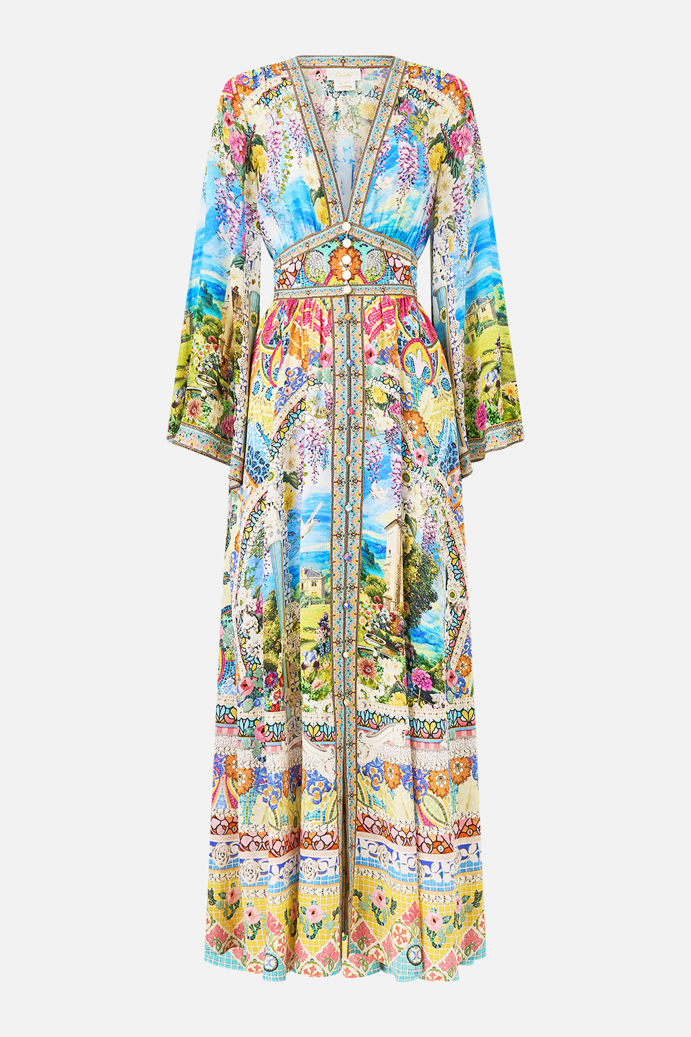 KIMONO SLEEVE DRESS WITH SHIRRING DETAIL NAVÀS NOUVEAU