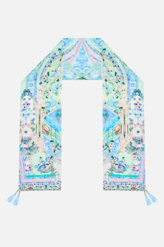 LONG SILK CRINKLE CHIFFON SCARF MIDSUMMER MOSAICS