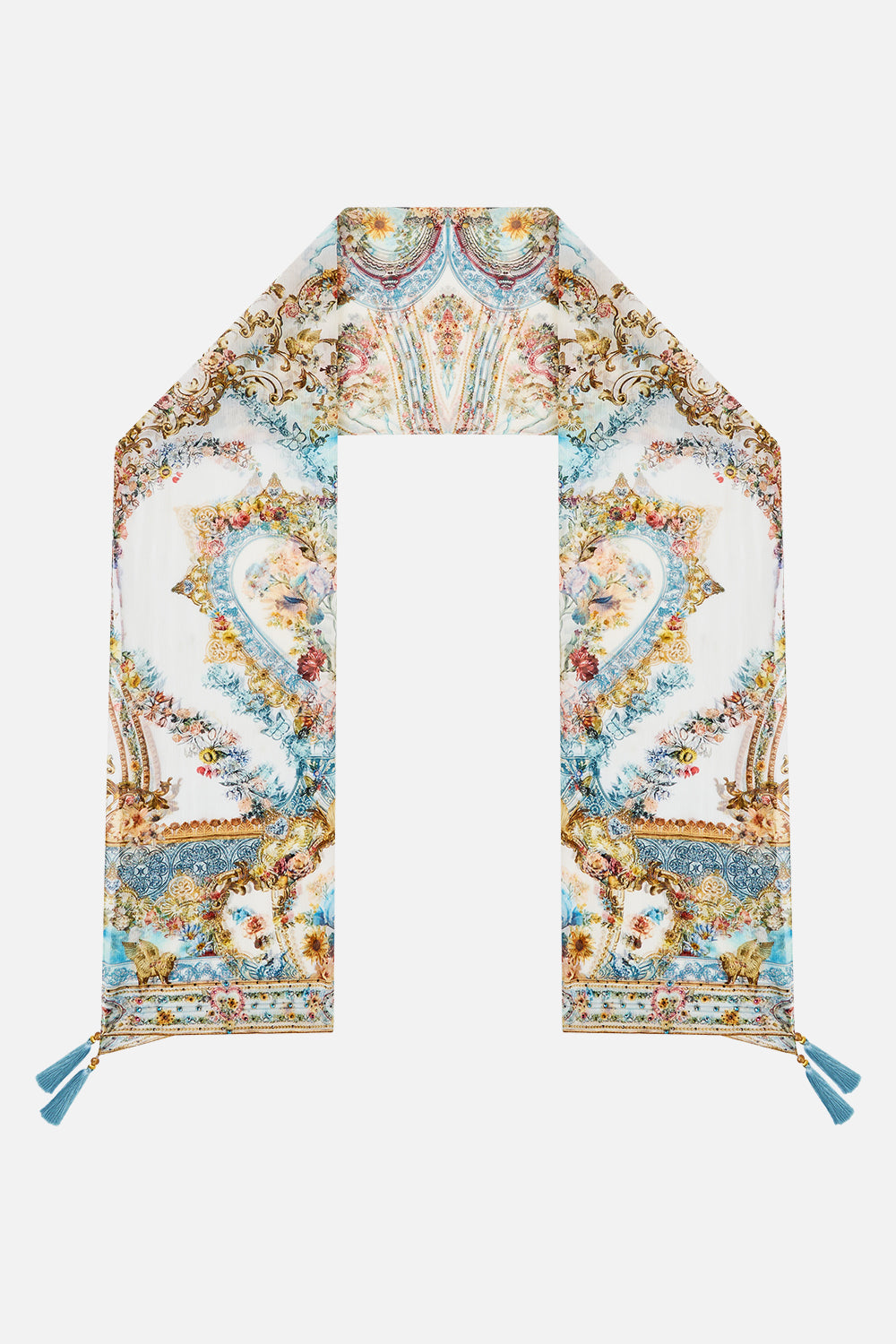 LONG SILK CRINKLE CHIFFON SCARF SEVILLE SWEETHEART