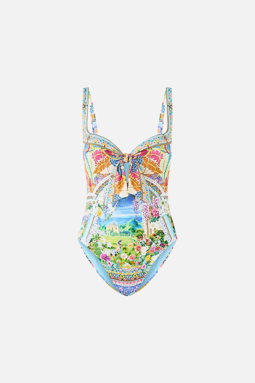 SWEETHEART NECK ONE PIECE WITH TIE FRONT NAVÀS NOUVEAU