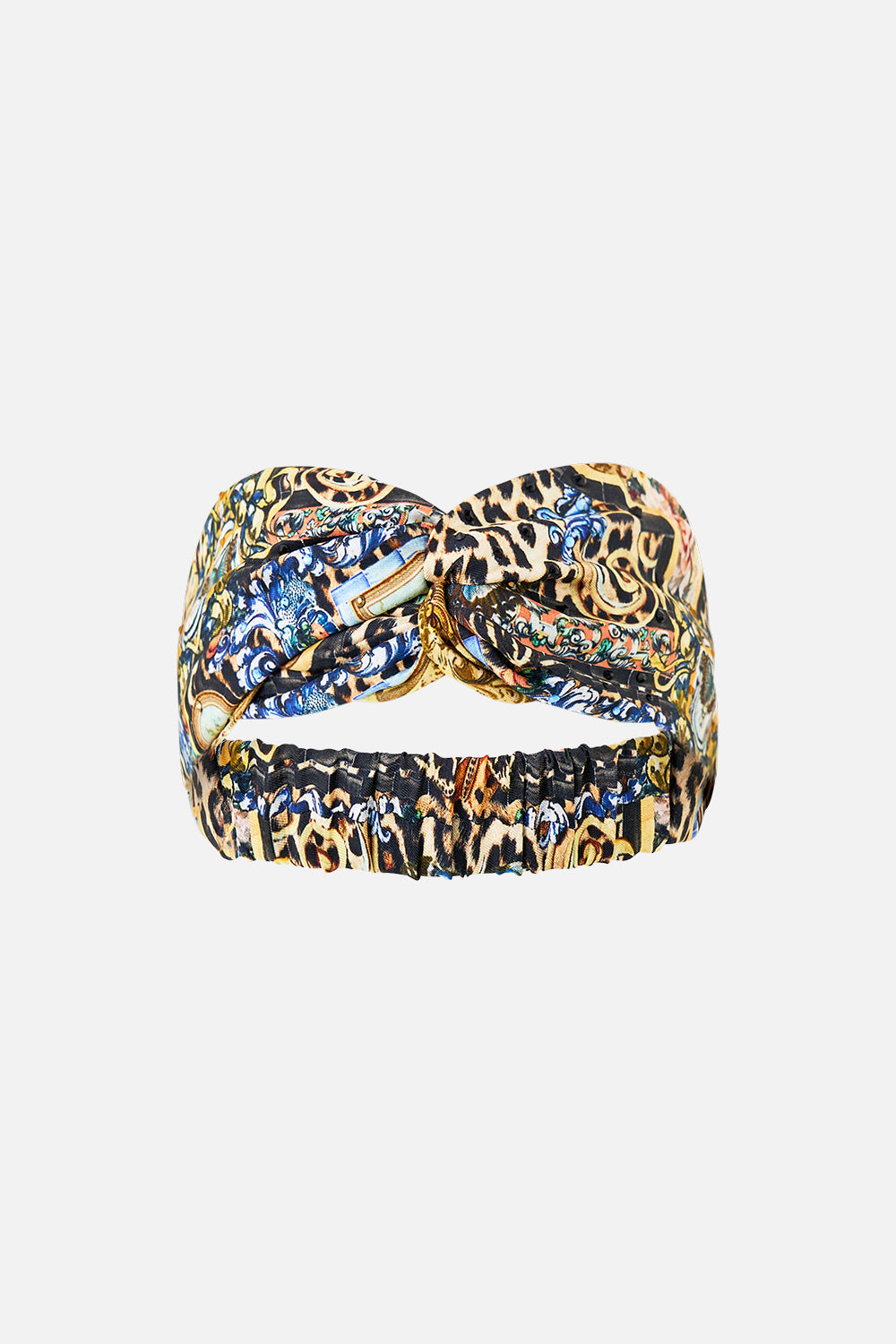 The CAMILLA WOVEN TWIST HEADBAND SEVILLIAN STYLE in our SEVILLIAN STYLE print.