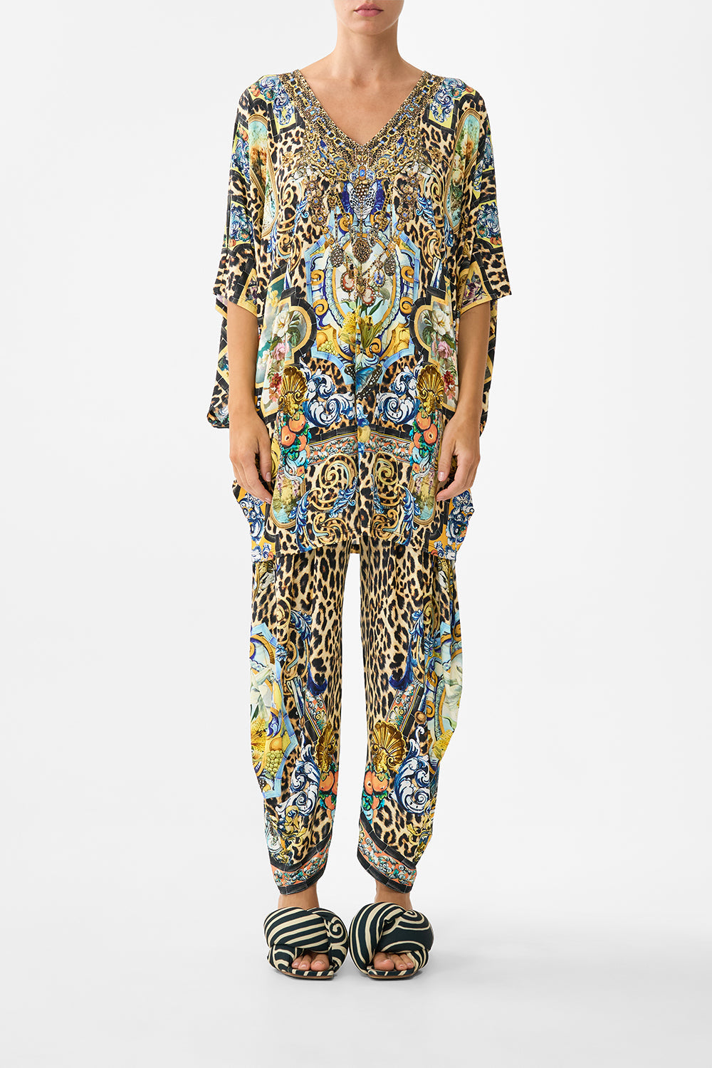 The CAMILLA BAT SLEEVE DRESS SEVILLIAN STYLE in our SEVILLIAN STYLE print.