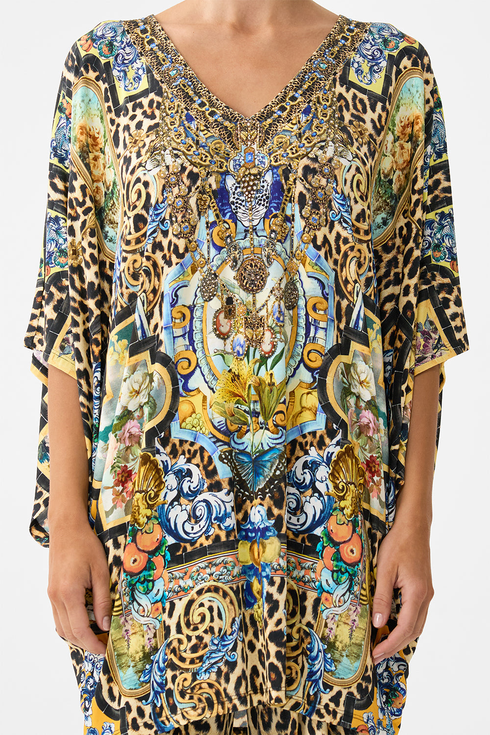 The CAMILLA BAT SLEEVE DRESS SEVILLIAN STYLE in our  print.