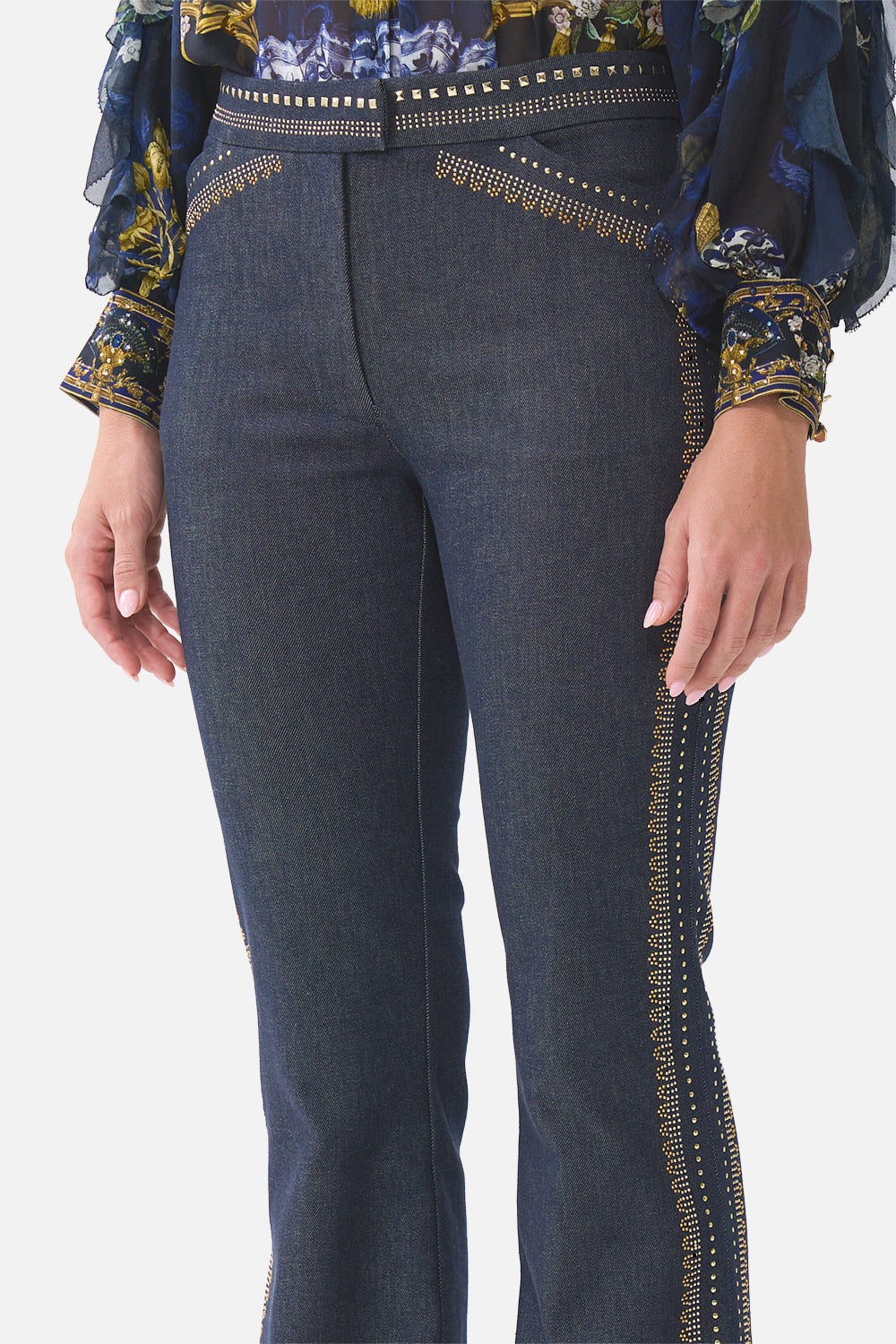 FLARE TROUSER WITH SEAM DETAIL NOTES FROM THE BLUE ROOM