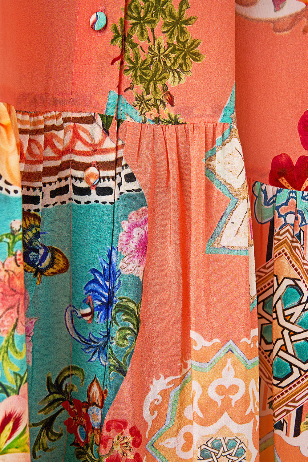 TIERED SHIRTDRESS WITH WIDE WAIST TIE MEET ME IN MALLORCA