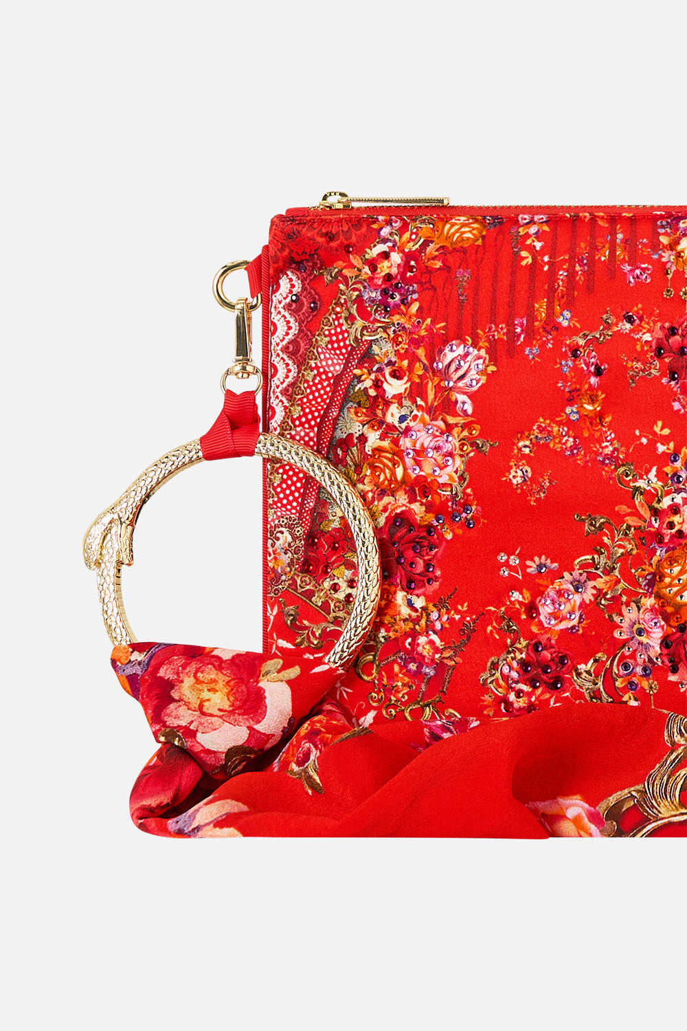 The CAMILLA ring scarf clutch in our print Olé Olé.