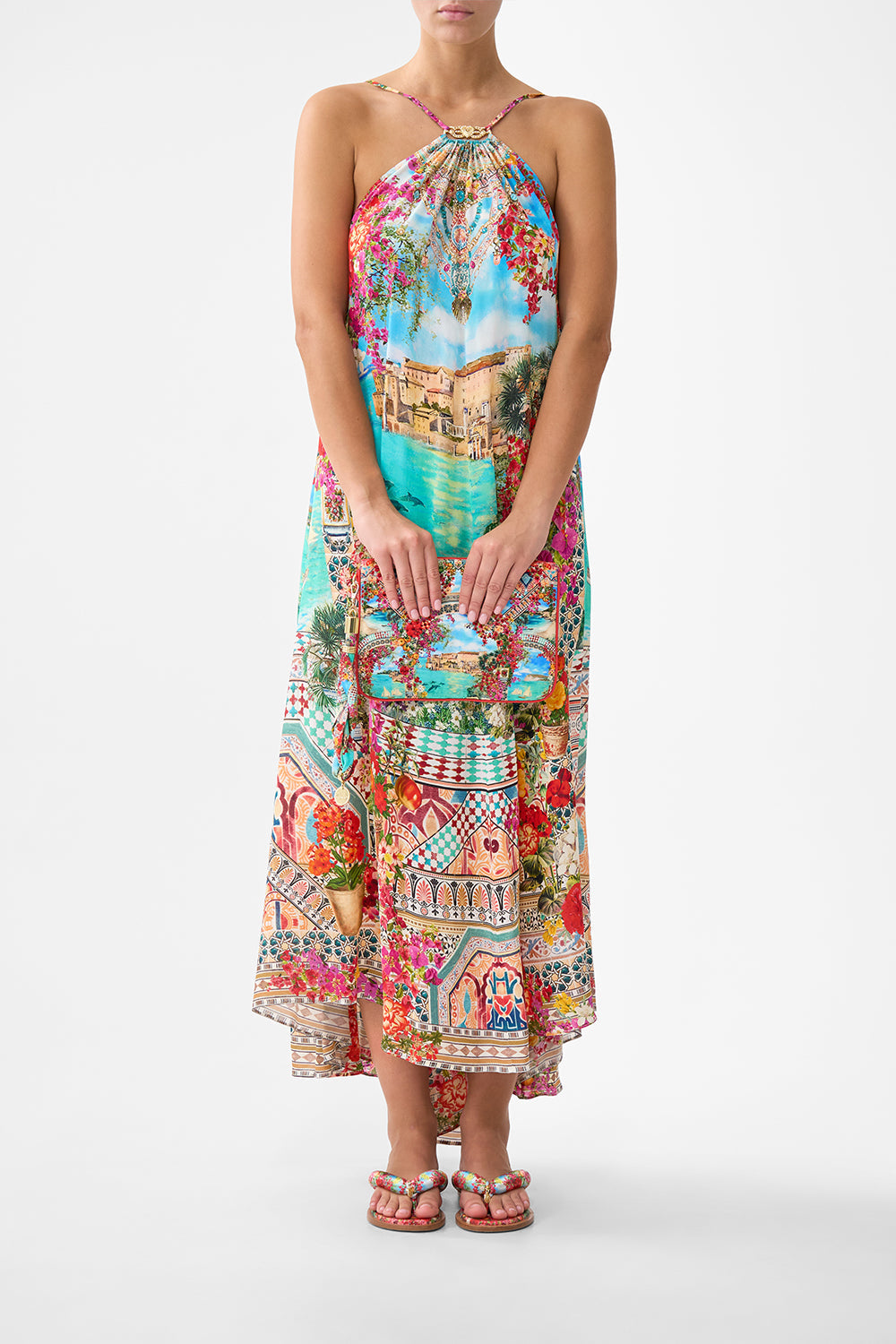 The CAMILLA SCARF CLUTCH MEET ME IN MALLORCA in our  print.