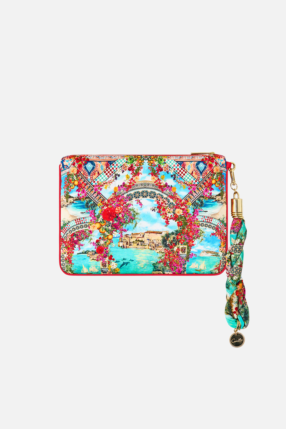 The CAMILLA SCARF CLUTCH MEET ME IN MALLORCA in our  print.