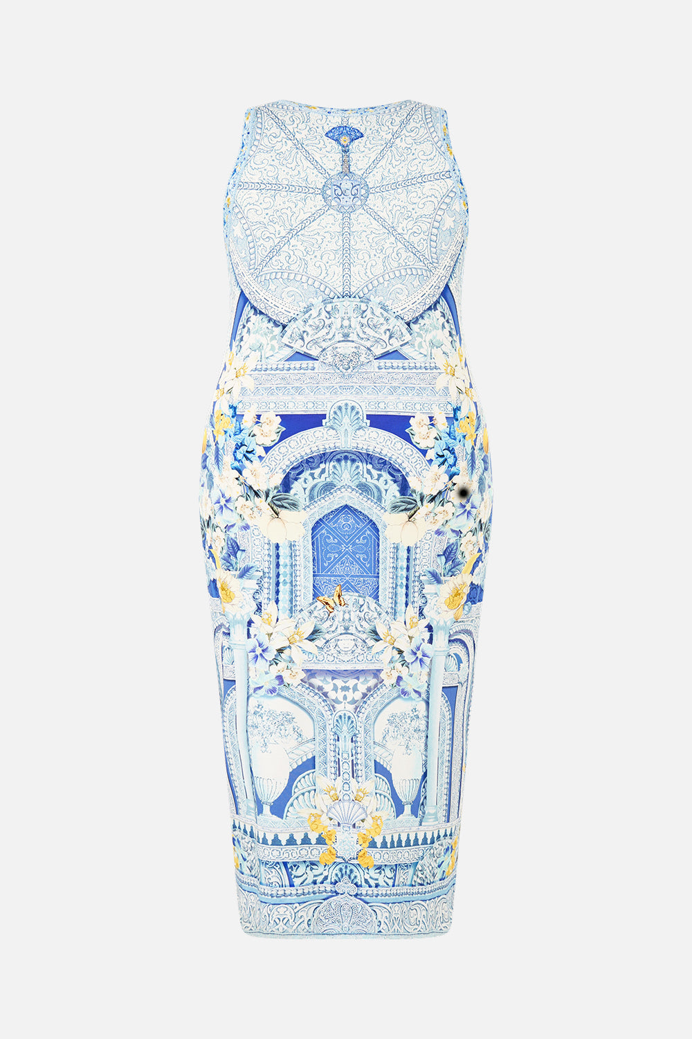 The CAMILLA jersey tank dress in our print De Nada Granada.