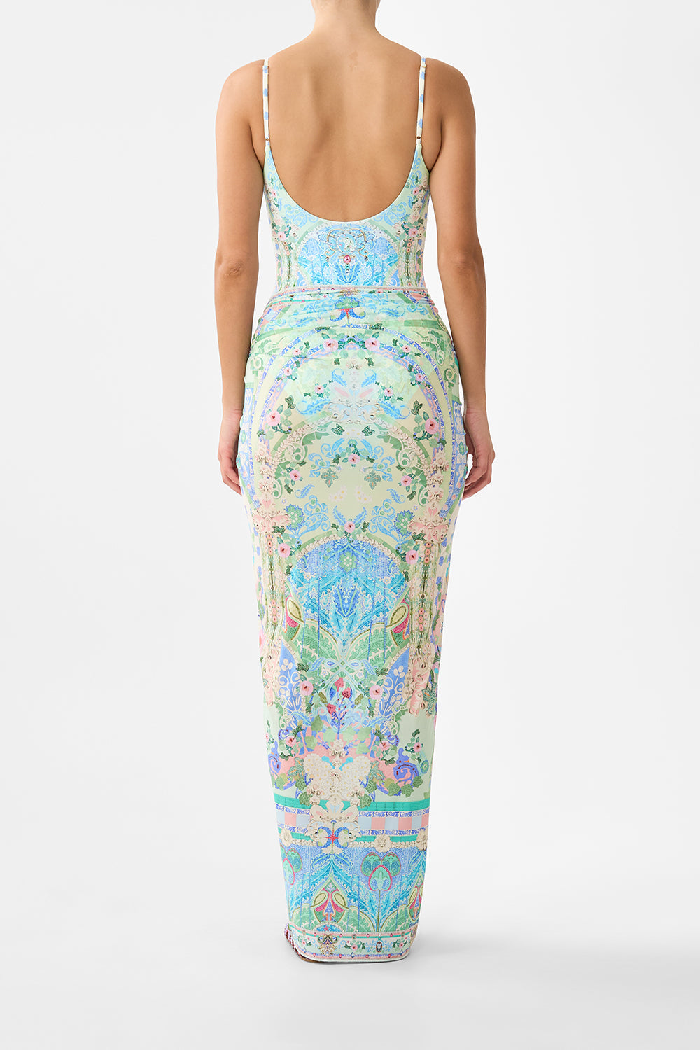 The CAMILLA MULTI WEAR LONG SARONG MIDSUMMER MOSAICS in our  print.