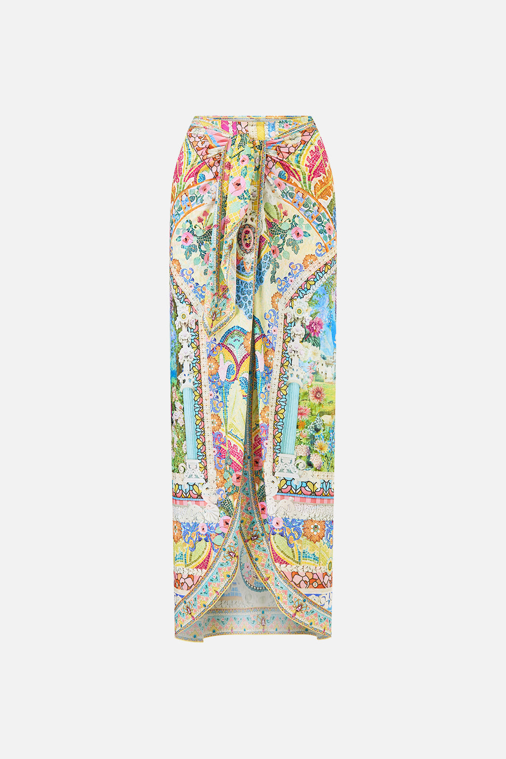 LAYERED LONG SARONG SKIRT WITH TIE FRONT NAVÀS NOUVEAU