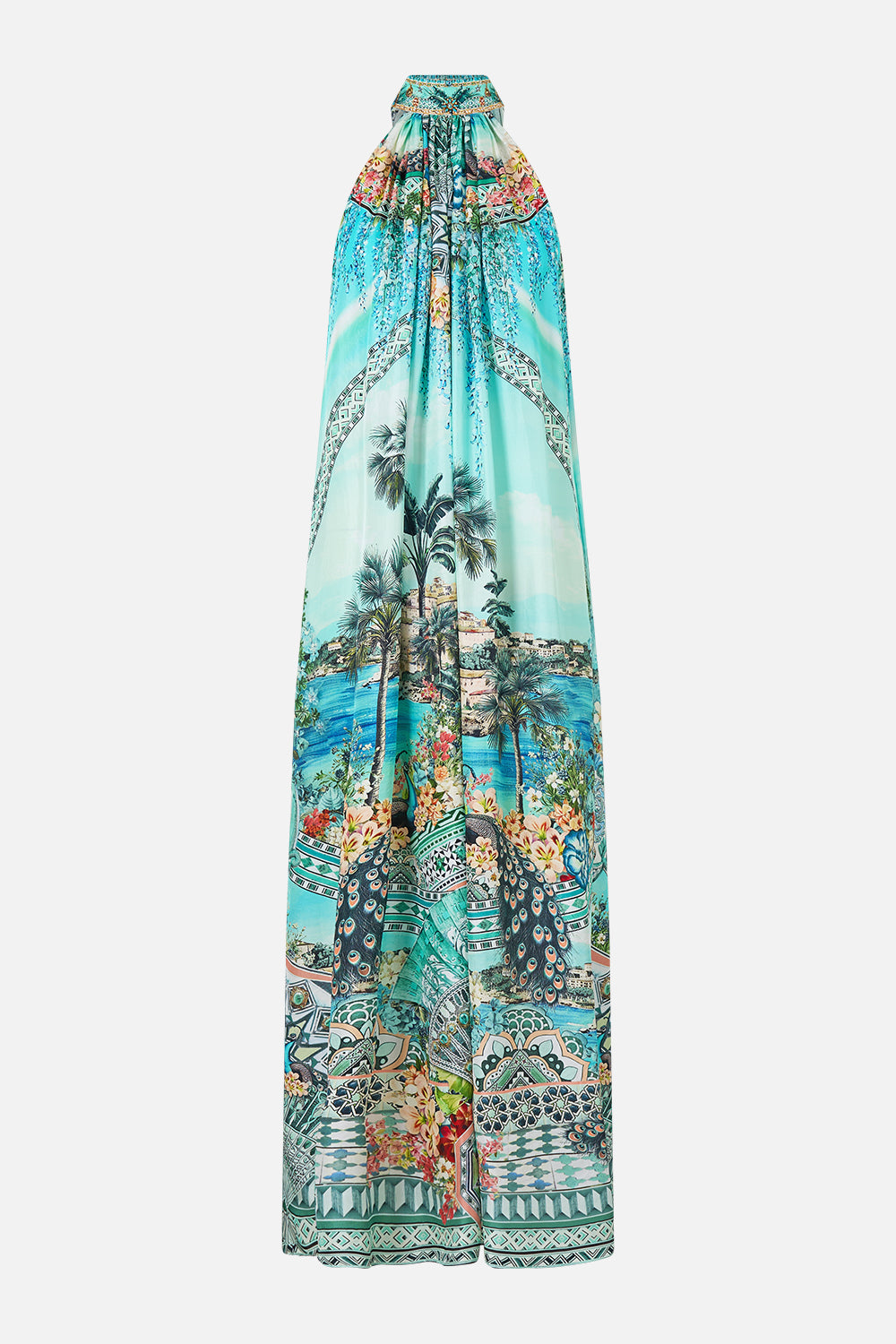The CAMILLA TIE NECK LONG DRESS BALEARIC BEBÉ in our  print.