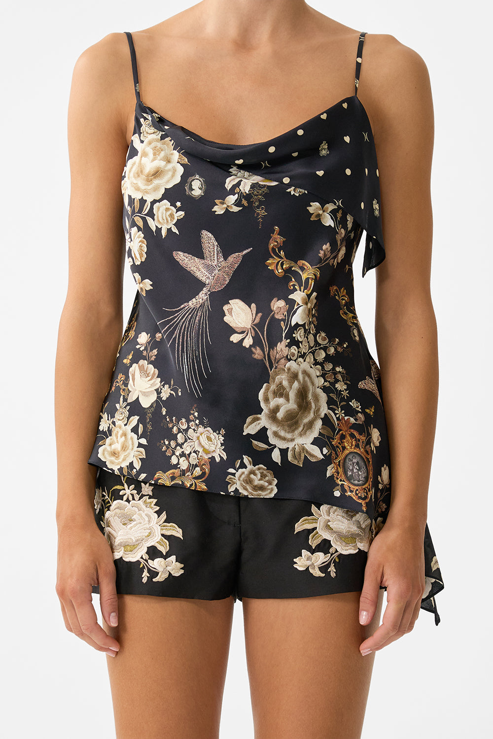 ASYMMETRIC DRAPED TOP FLAMENCO FOLKLORE