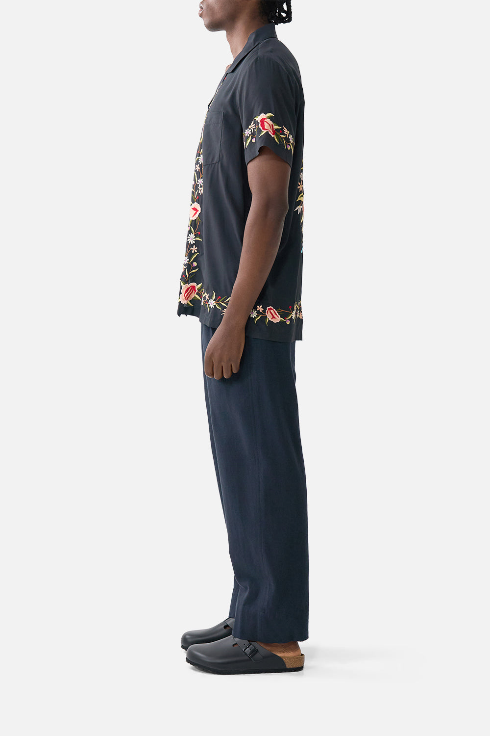 EMBROIDERED SHORT SLEEVE CAMP COLLARED SHIRT DAUGHTERS OF DUENDE