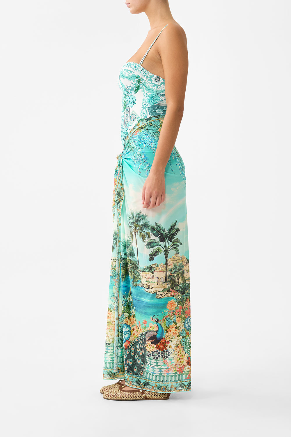 The CAMILLA MULTI WEAR LONG SARONG BALEARIC BEBÉ in our  print.