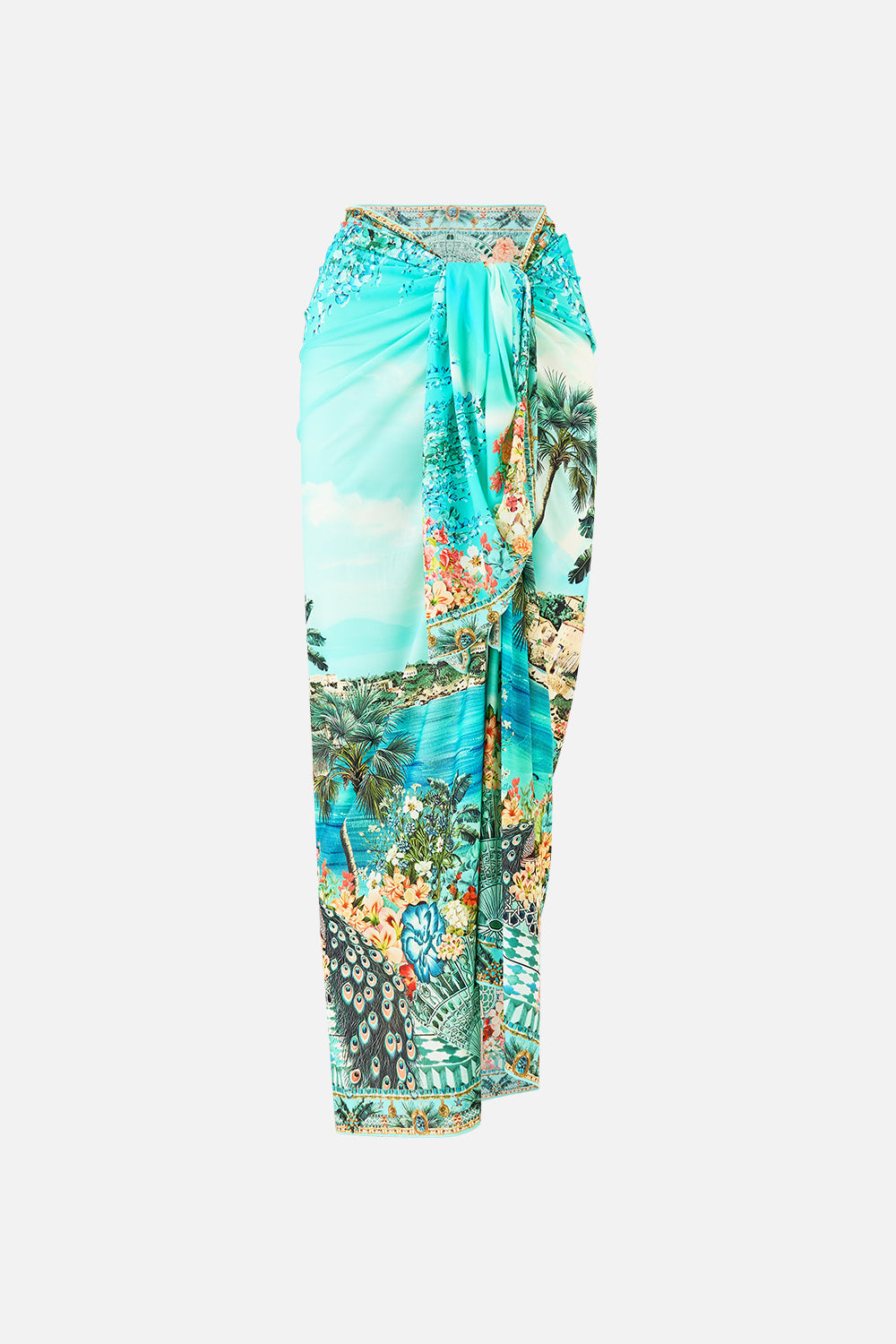 The CAMILLA MULTI WEAR LONG SARONG BALEARIC BEBÉ in our  print.
