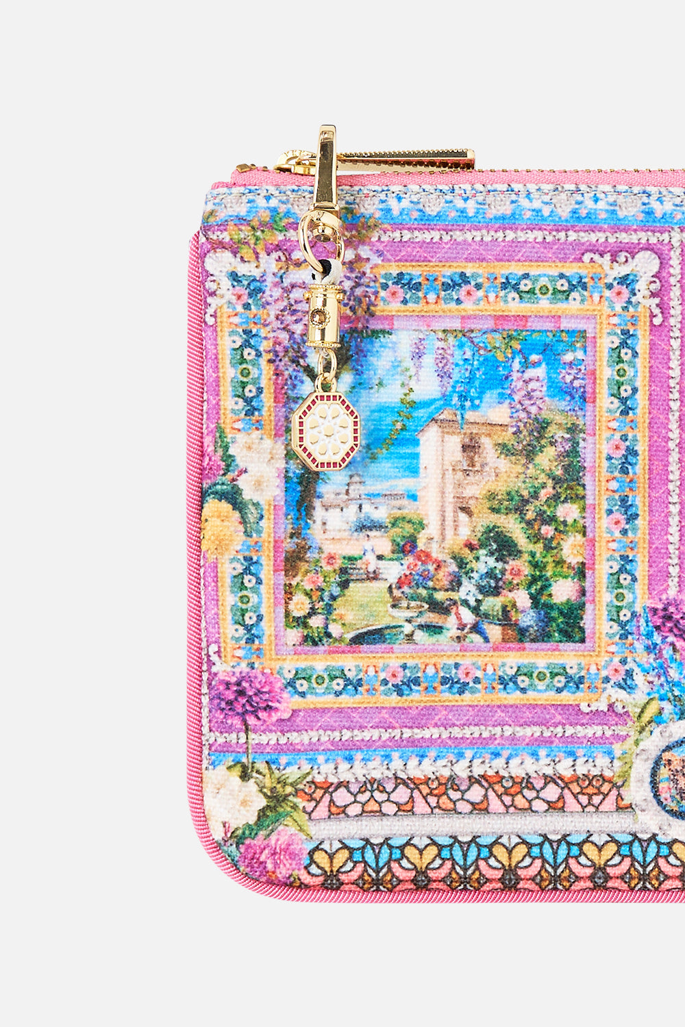 The CAMILLA coin and phone purse in our print Navàs Nouveau.