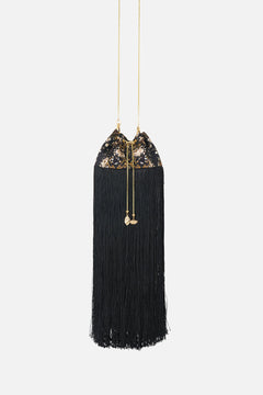 DRAWSTRING POUCH WITH FRINGING FLAMENCO FOLKLORE