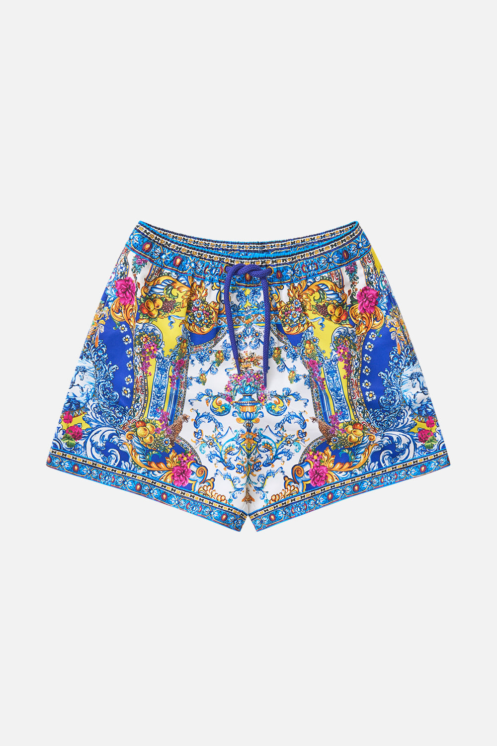 The CAMILLA BOYS MID LENGTH BOARDSHORT WITH ELASTIC WAIST ESPAÑA NIRVANA in our ESPAÑA NIRVANA print.